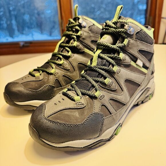 Merrell TAHR Men's Hiking Boots Mid Top Size 9 Black Green Cushioned Trail Shoes - Picture 3 of 8